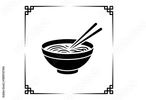 Pad Thai Restaurant logo with wok and noodles.
