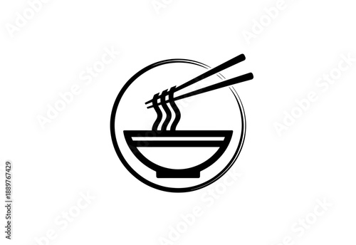 Pad Thai Restaurant logo with wok and noodles.
