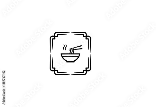 Pad Thai Restaurant logo with wok and noodles.
