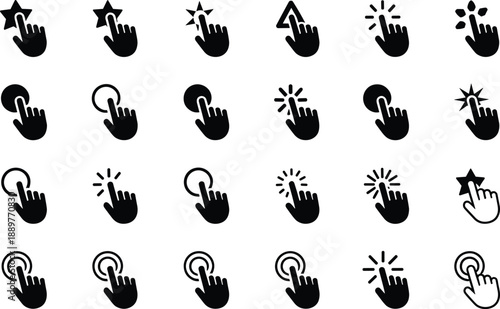 Black and White Finger Touching Screen Set