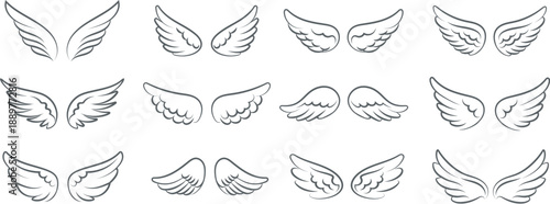 Cute angel wings isolated on white