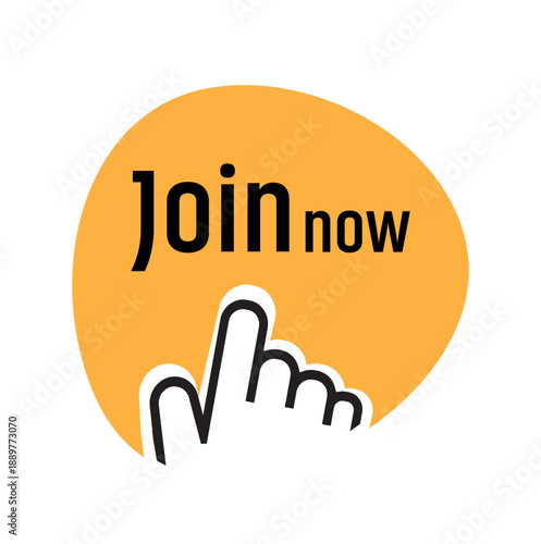 join now sign on white background