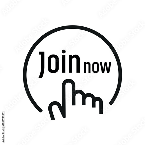 join now sign on white background