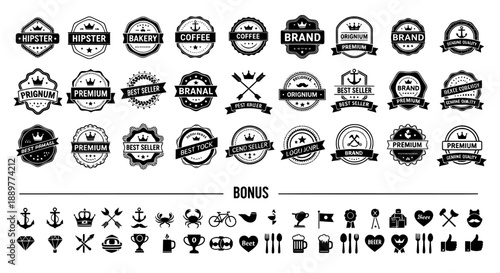 Badge vintage style vector set