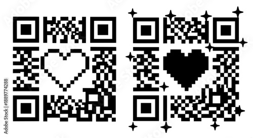 Qr code pixel heart
