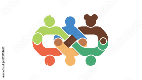 A colorful illustration of diverse people joining hands in unity, symbolizing awareness and anti-racism on International Day of Elimination of Racial Discrimination against a clean white background.