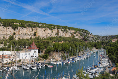 Marina in the Calanque de Port-Miou in the Calanques national park in the south of France.