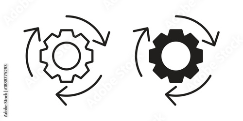 Processing icons for design. Easily editable stroke. Modern flat design.