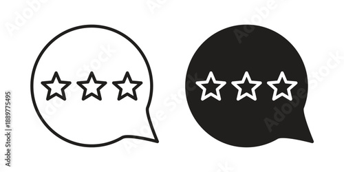 Rating icons for design. Easily editable stroke. Modern flat design.