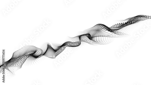 Vector 3D wave in cyberspace. Information technologies