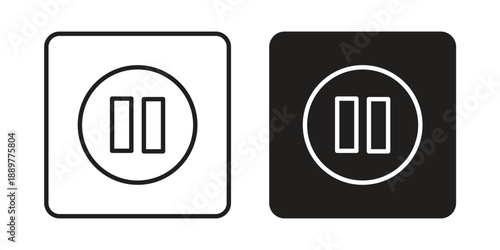 Round socket icons for design. Easily editable stroke. Modern flat design.