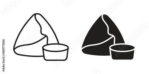 Samosa icons for design. Easily editable stroke. Modern flat design.