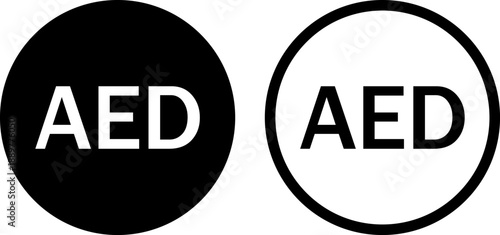 Minimalist aed signage for emergency