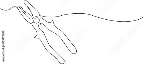 Line drawing of pliers Vector