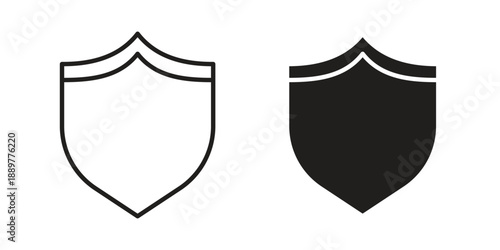 Shield icons for design. Easily editable stroke. Modern flat design.