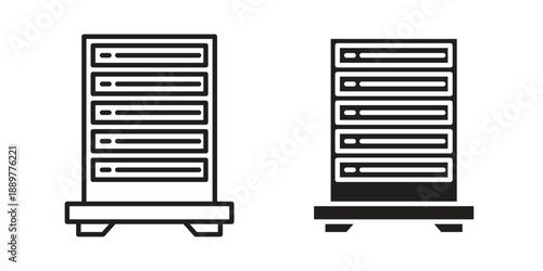 Server rack icons for design. Easily editable stroke. Modern flat design.