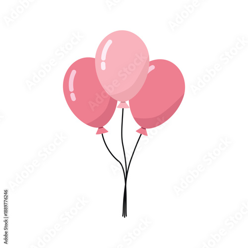 Three Pink Balloons for Celebration and Party Decoration. Birthday balloons. Birthday decoration. 