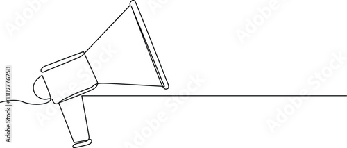 Handheld megaphone amplifying sound Vector