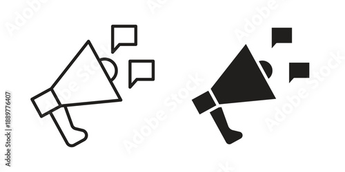 Social campaign icons for design. Easily editable stroke. Modern flat design.