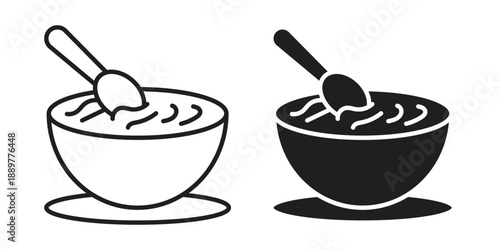 Sour soup icons for design. Easily editable stroke. Modern flat design.