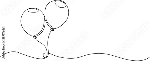 Two balloons floating together Vector