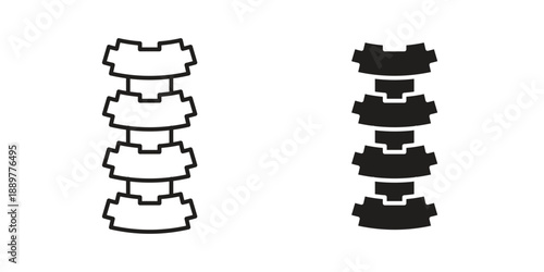 Spine Bone icons for design. Easily editable stroke. Modern flat design.