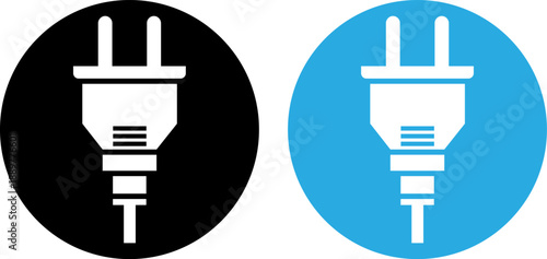 Minimalist electric plug icons
