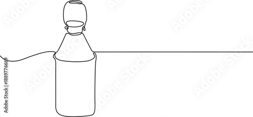 Floating bottle in water Vector