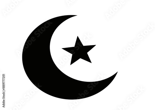 Symbol of crescent moon and star