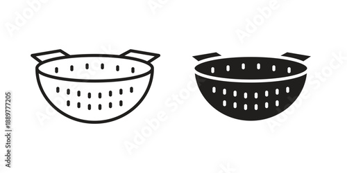 Strainer icons for design. Easily editable stroke. Modern flat design.