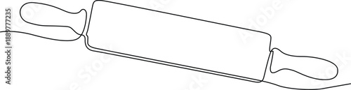 Rolling pin with wooden handles Vector