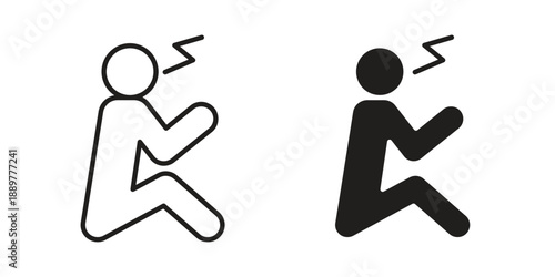 Stressed human icons for design. Easily editable stroke. Modern flat design.