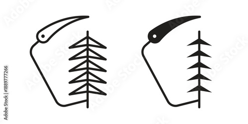 Suture icons for design. Easily editable stroke. Modern flat design.