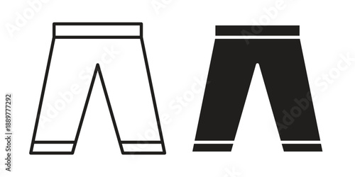 Sweatpants icons for design. Easily editable stroke. Modern flat design.