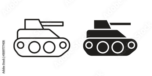 Tank icons for design. Easily editable stroke. Modern flat design.