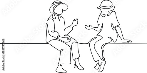 Two people engaging in conversation Vector