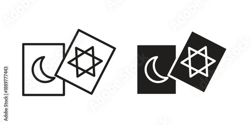 Tarot icons for design. Easily editable stroke. Modern flat design.