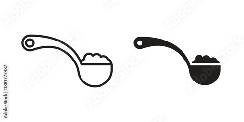 Teaspoon icons for design. Easily editable stroke. Modern flat design.