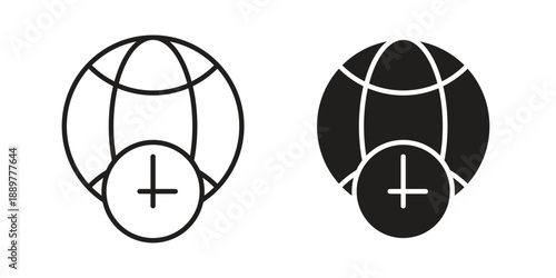 Time zones icons for design. Easily editable stroke. Modern flat design.