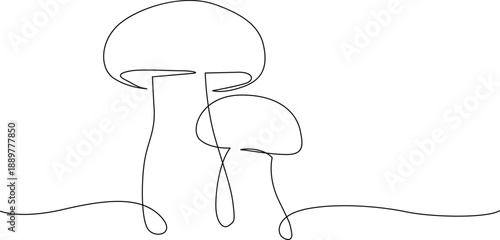 Two mushrooms in a forest Vector