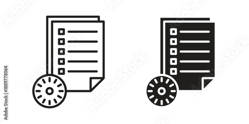 Waiting list icons for design. Easily editable stroke. Modern flat design.