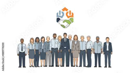 Diverse group of people standing together in support of International Day of Elimination of Racial Discrimination and Anti-racism awareness with a united gesture.