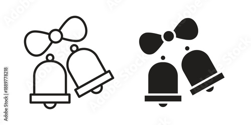 Wedding Bells icons for design. Easily editable stroke. Modern flat design.