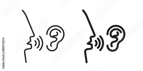 Whisper icons for design. Easily editable stroke. Modern flat design.