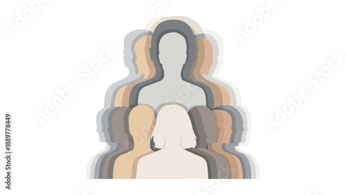 Illustration of diverse people coming together in unity, promoting awareness for International Day of Elimination of Racial Discrimination and Anti-racism with a flat design and neutral color palette