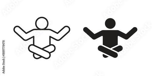 Yoga posture icons for design. Easily editable stroke. Modern flat design.