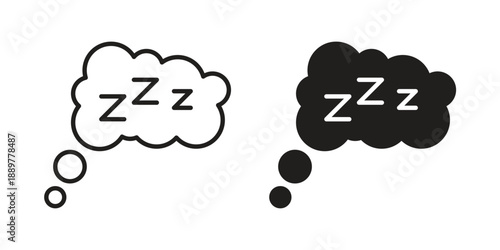 Zzz icons for design. Easily editable stroke. Modern flat design.