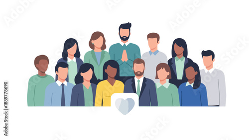 Diverse group of people standing together in solidarity for International Day of Elimination of Racial Discrimination and Anti-racism awareness with a shield icon.