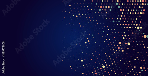 Digital Pixel Explosion. Abstract Virtual Cyber Space Data Flow. Halftone Pixel Effect Round Explosion. Vector
