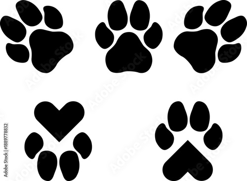 dog paw vector silhouette eps file